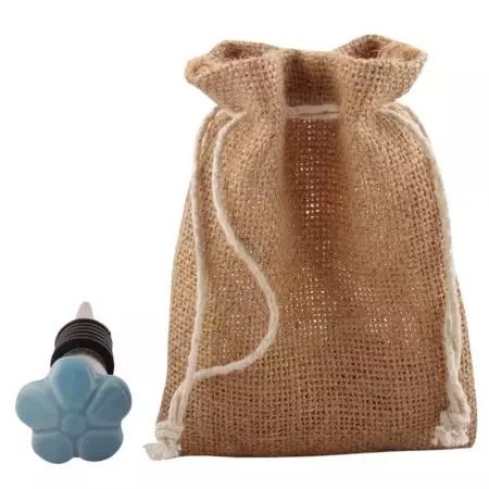 Turquoise Ceramic Flower Wine Stopper